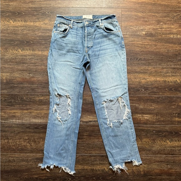 We The Free Denim - Free People We The Free Button Fly Distressed Jeans Pants  size 27